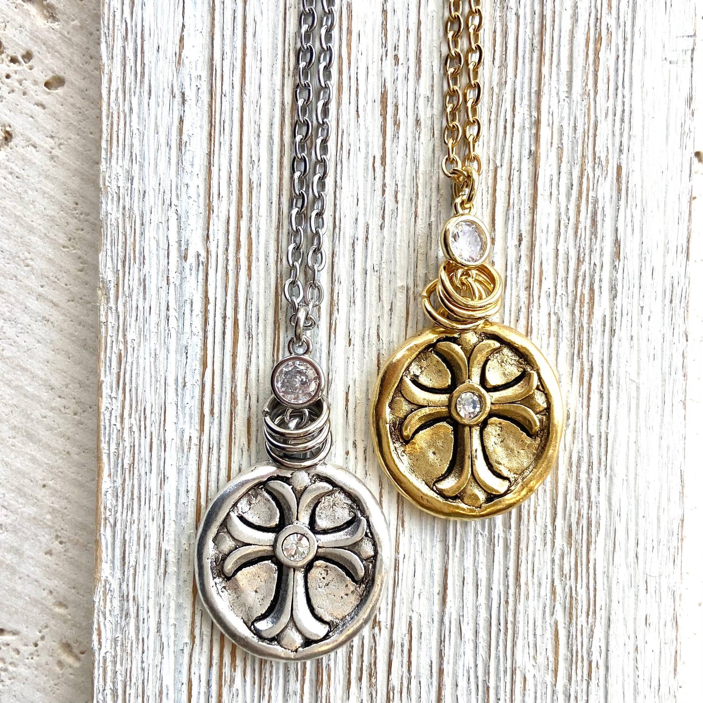 Vintage Cross religious jewelry necklace