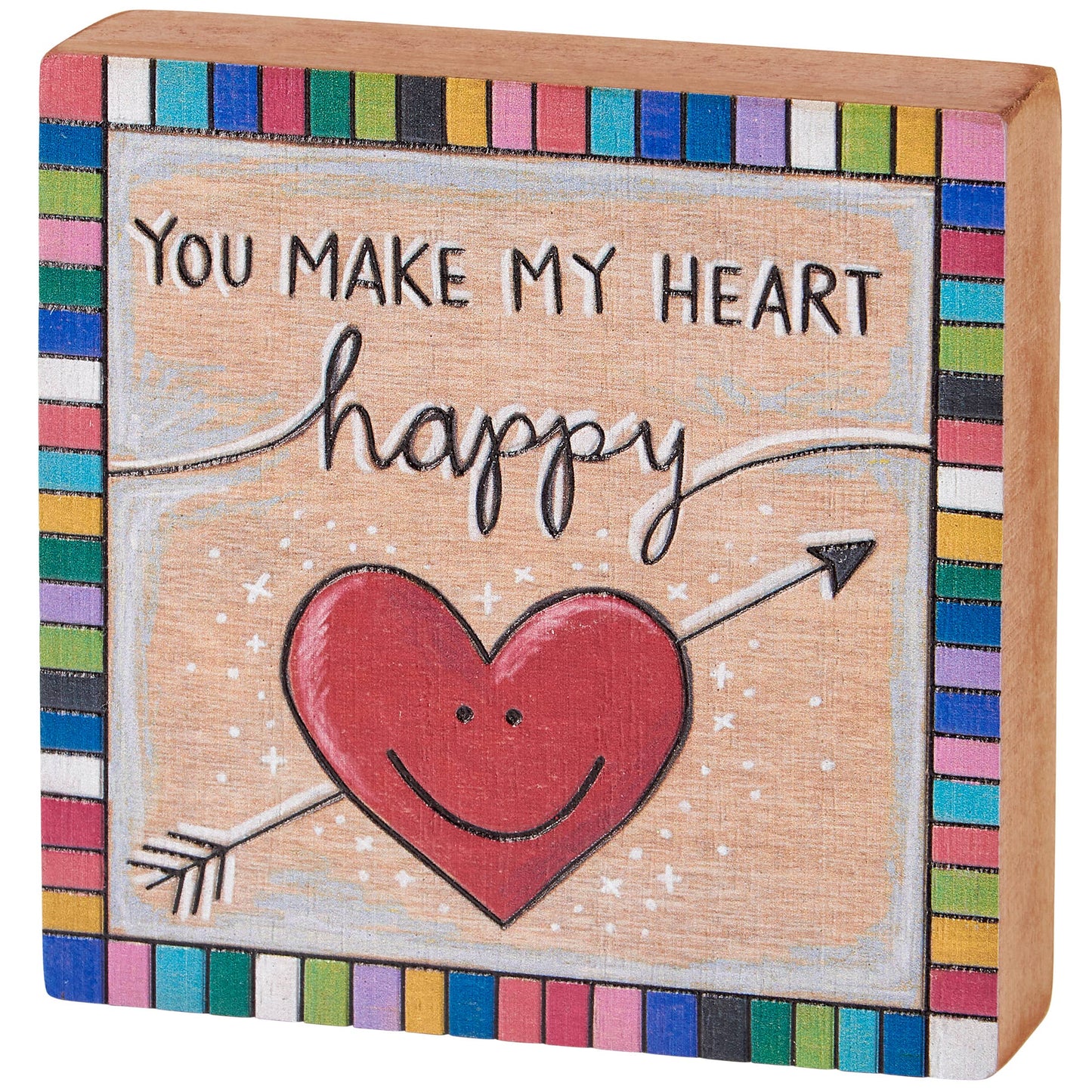 Heart Happy Block Sign
