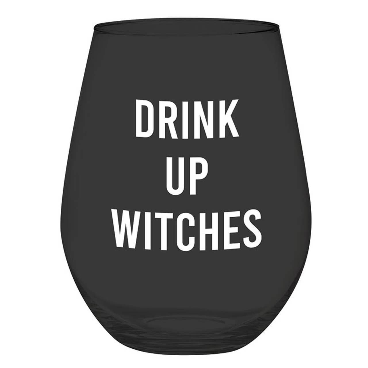 Stemless Wine Glass Drink Up Witches