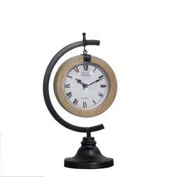 VIP Iron 14 in. Black Hanging Table Clock