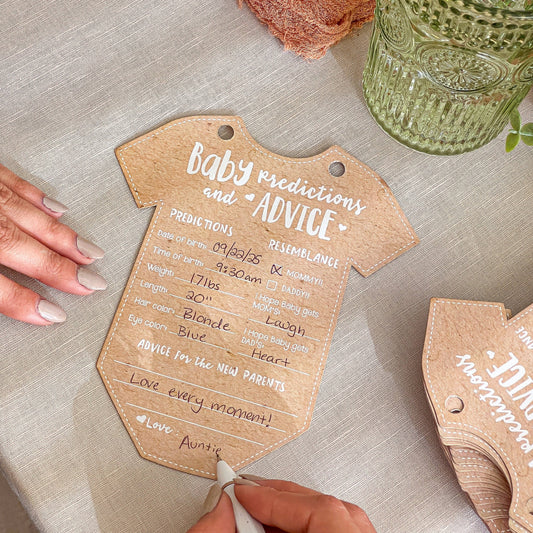 Kraft Onesie Baby Shower Prediction Advice Card Keepsake