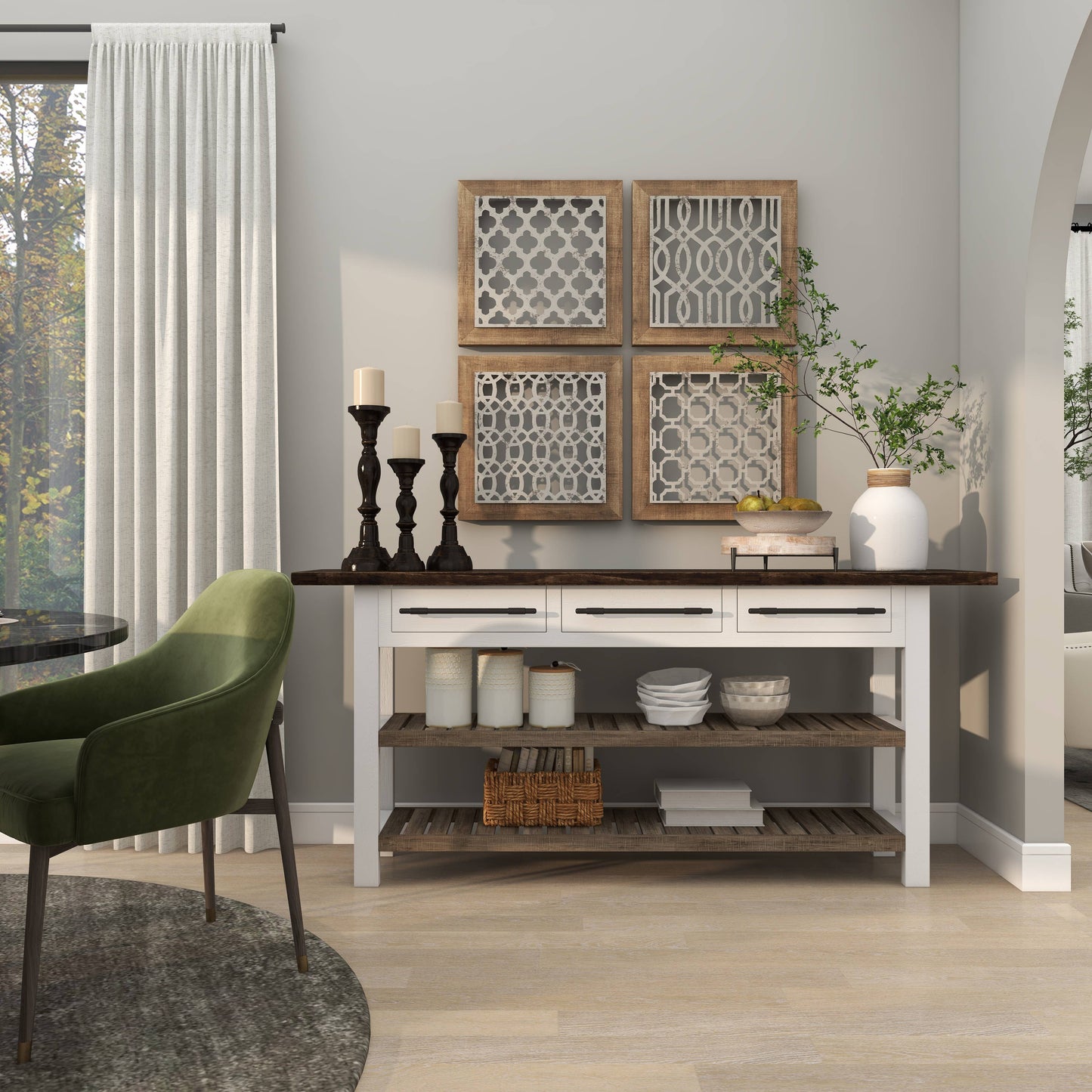 Modern Cream Mango Wood Tray