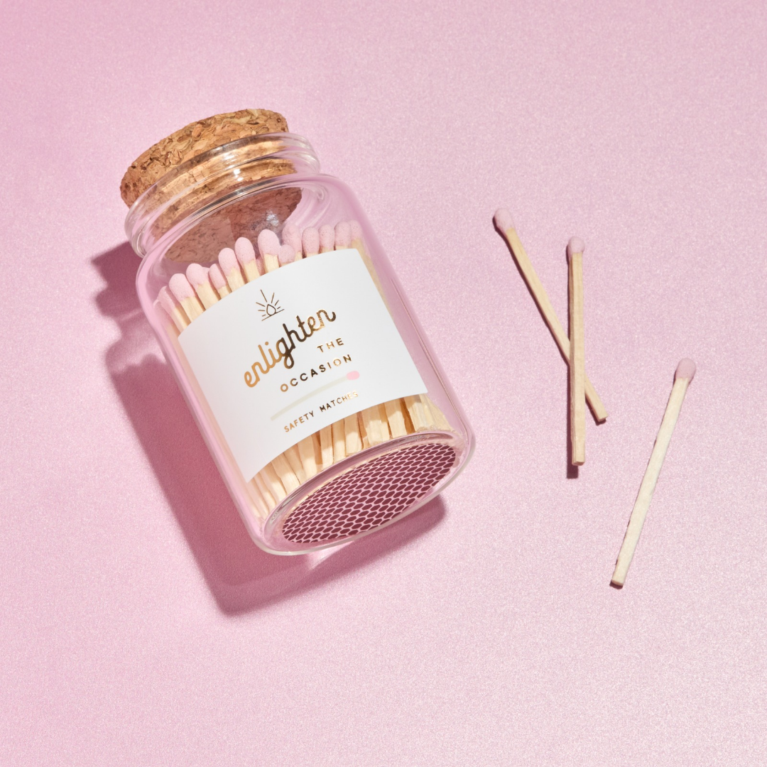 Lux Mini Match Corked Vial with Baby Pink Matchsticks