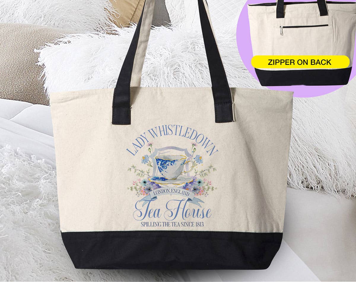 Bolso de lona inspirado en Bridgerton de la casa de té Lady Whistledown