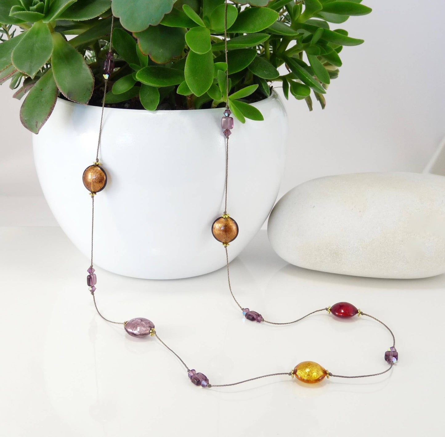 Murano Hand Knotted 36" Long Necklace