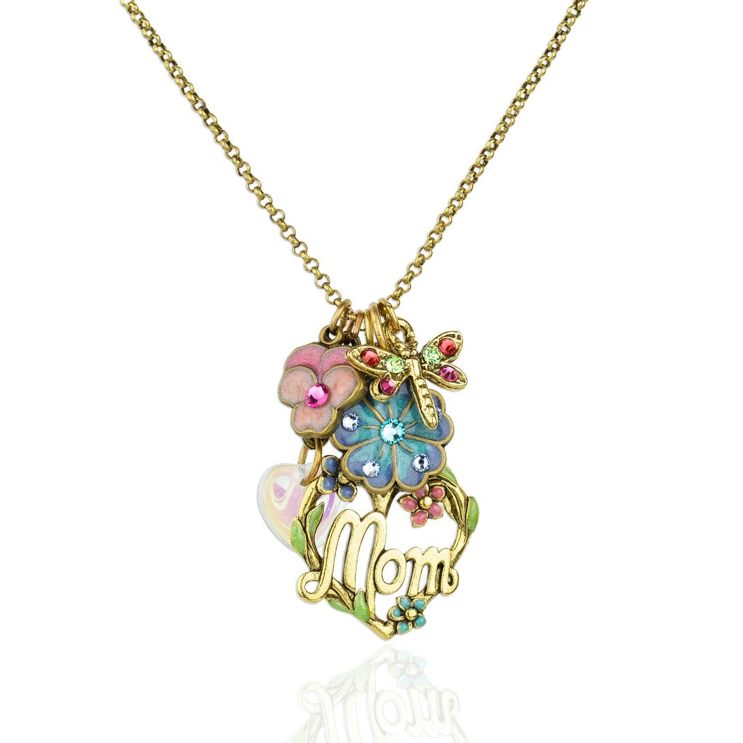 A Bouquet for Mom" Crystal Jumble Charm Necklace