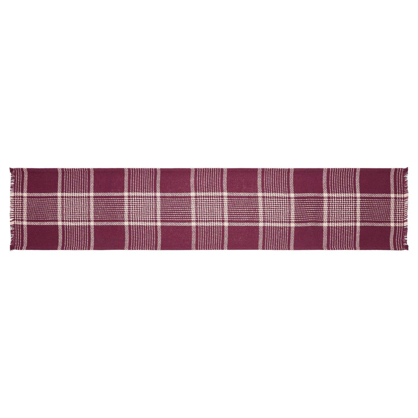Eston Burgundy Tan Plaid Runner 12x60