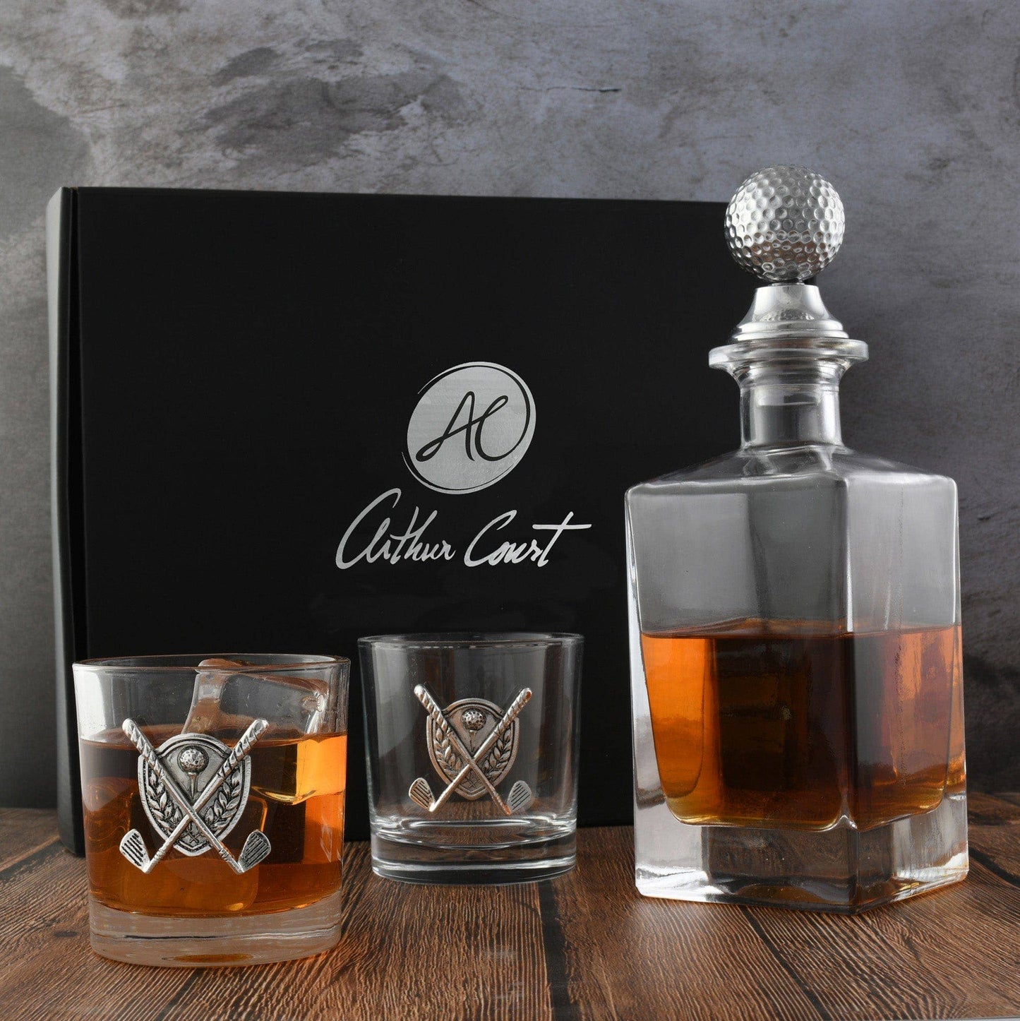 Golf Decanter Set with Pair Glasses (3 PCS SET)