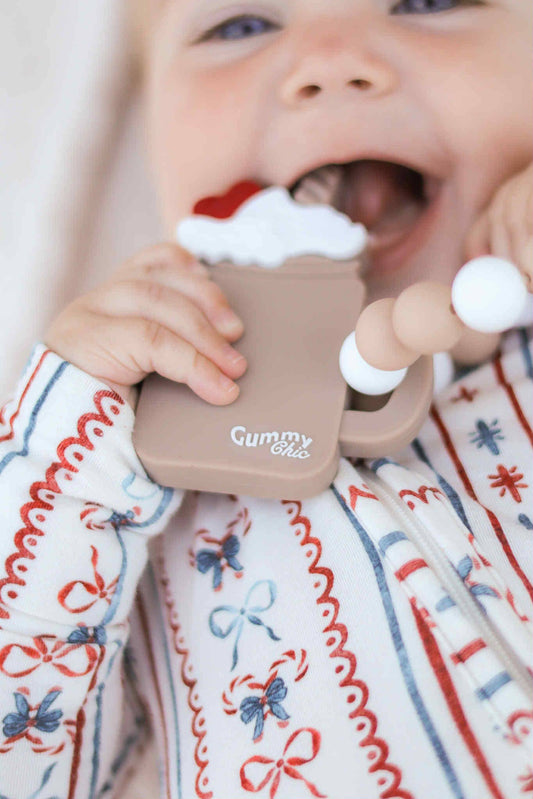 Handheld Milkshake Teether Ring Toy for Babies