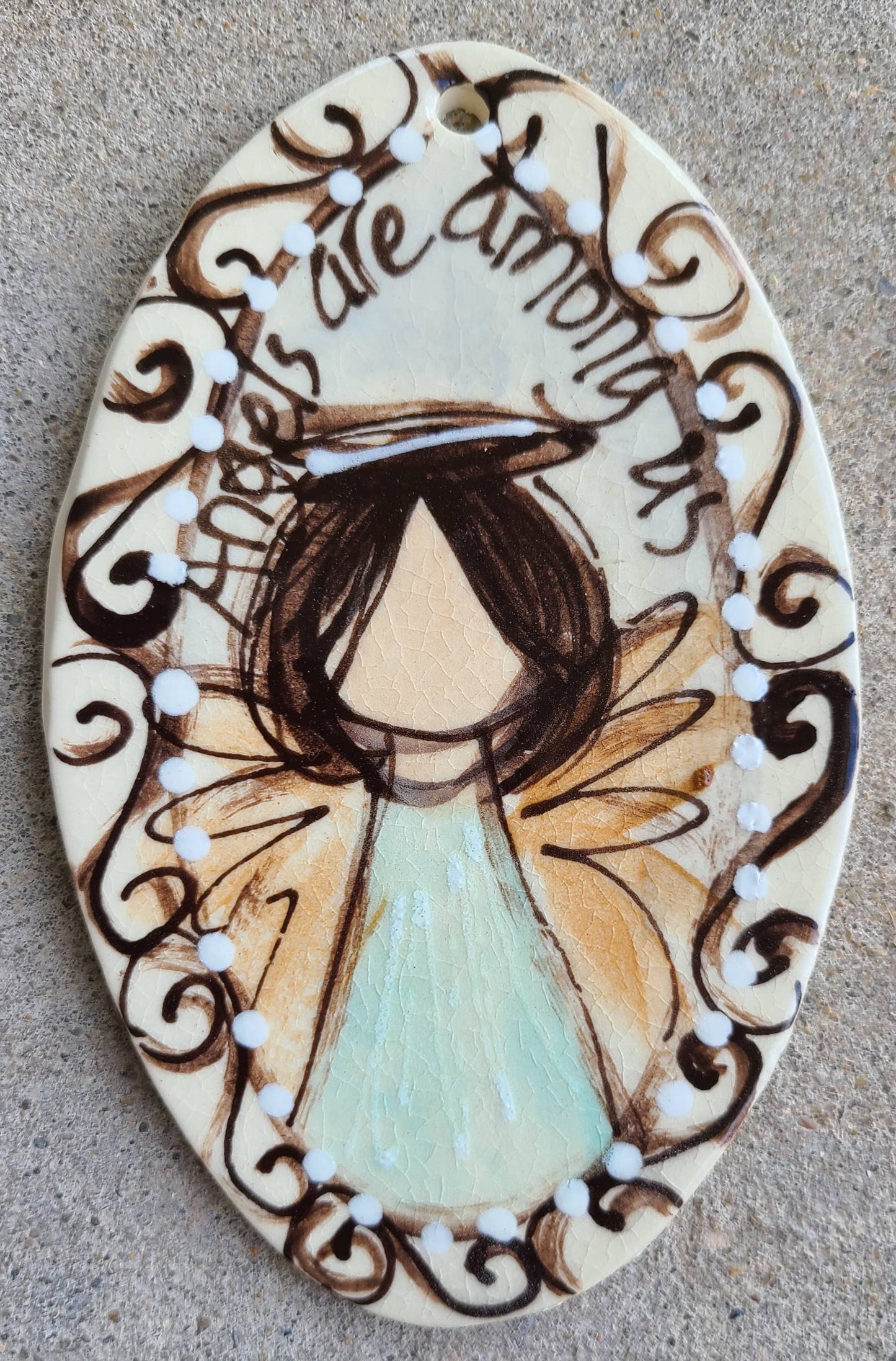 Oval Ornament (Swirl Angels Among Us)