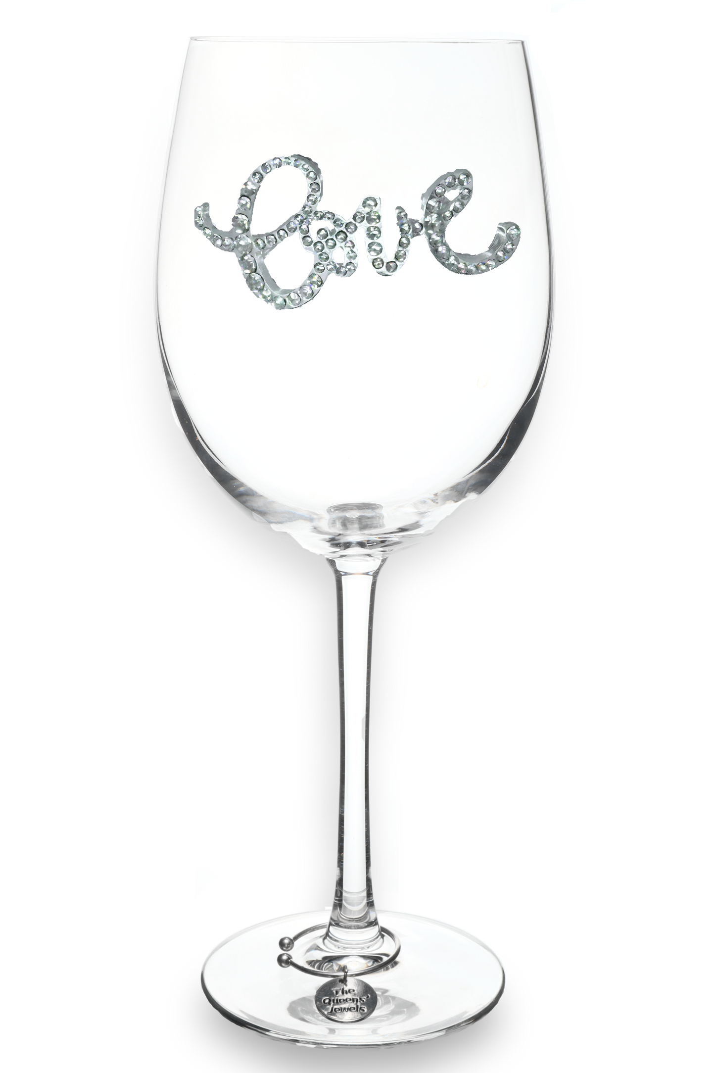 Love Jeweled Stemmed Wine Glass
