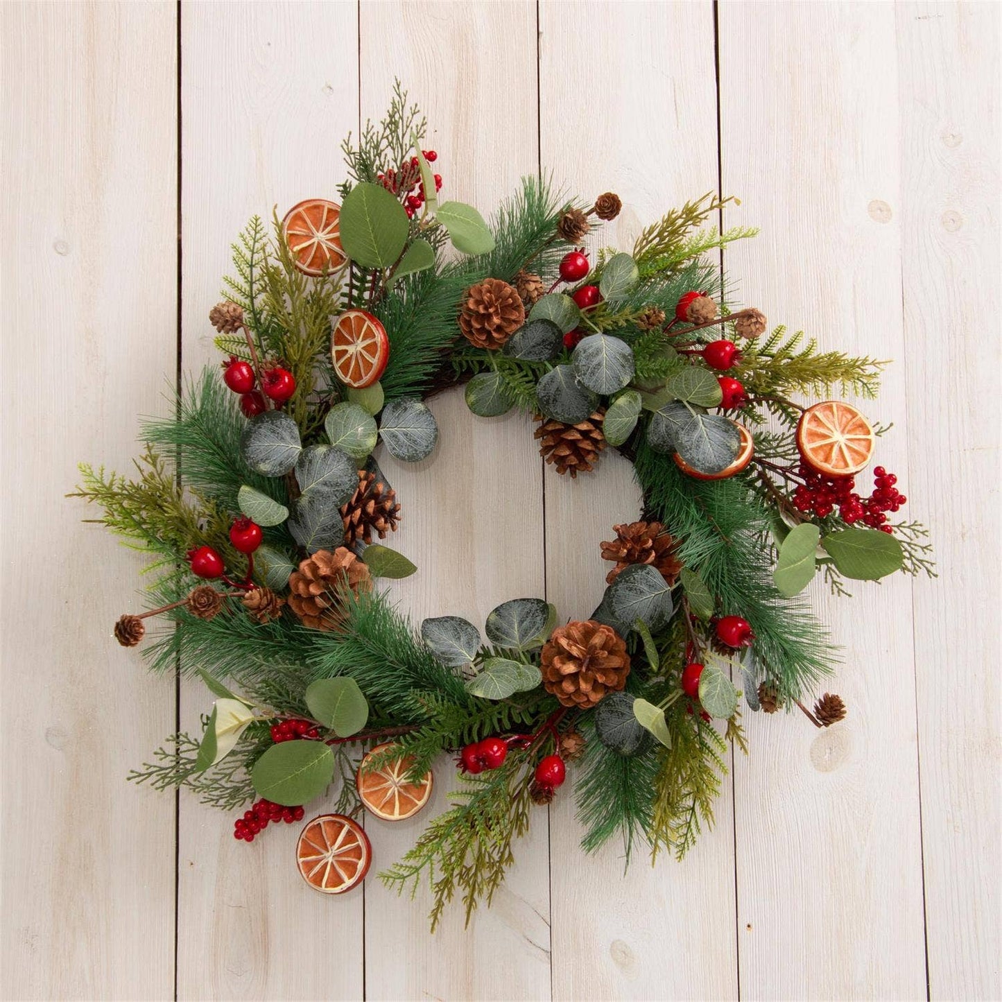 Wreath - Mixed Pine Oranges And Berries