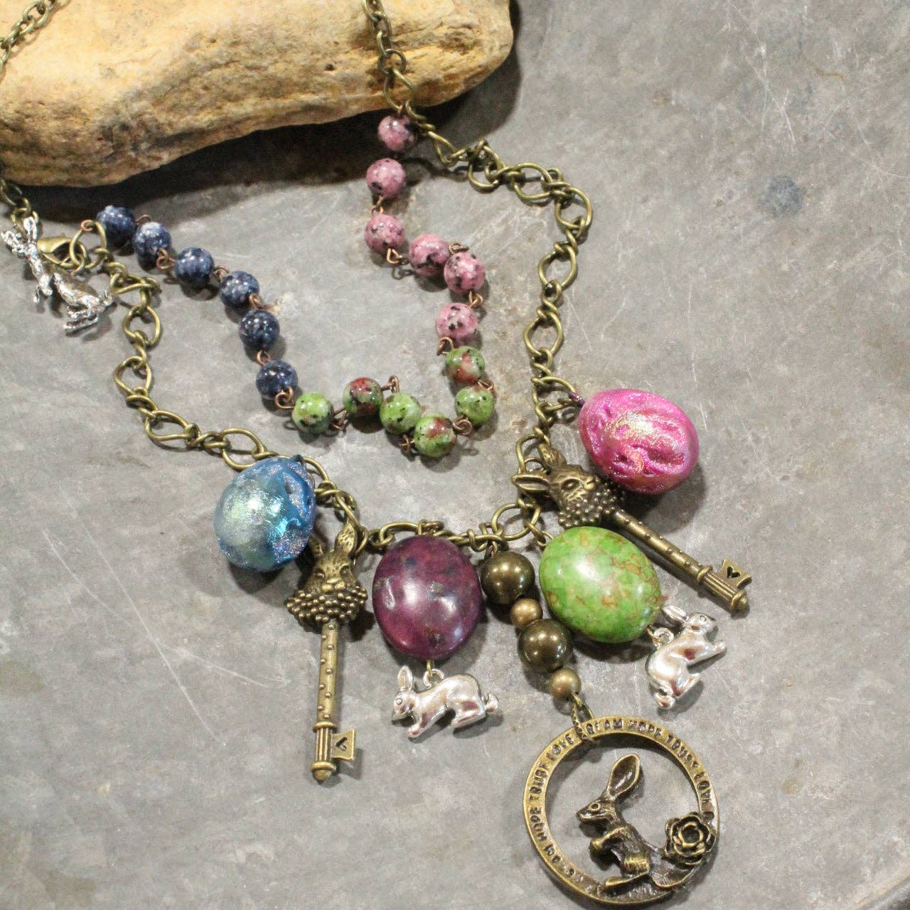 Bundle Of Bunnies Charming Necklace