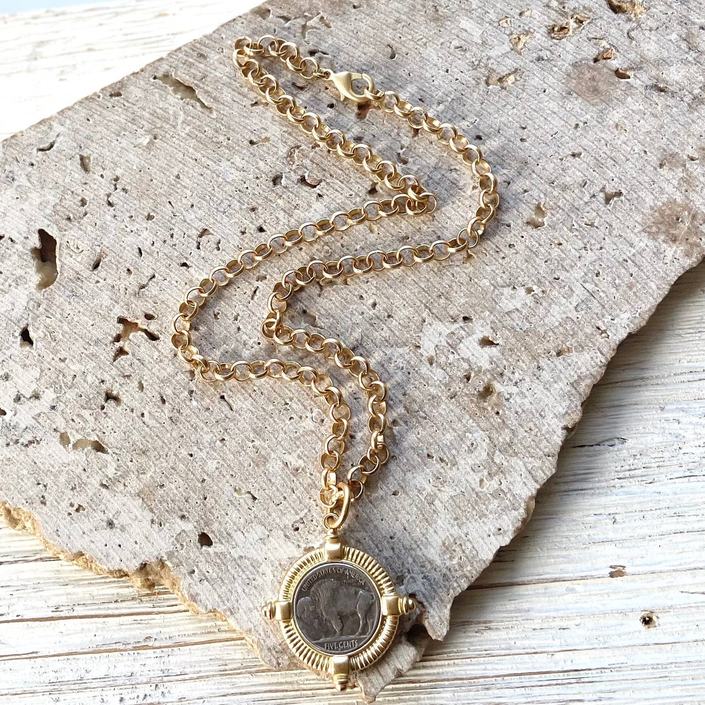 Buffalo coin necklace