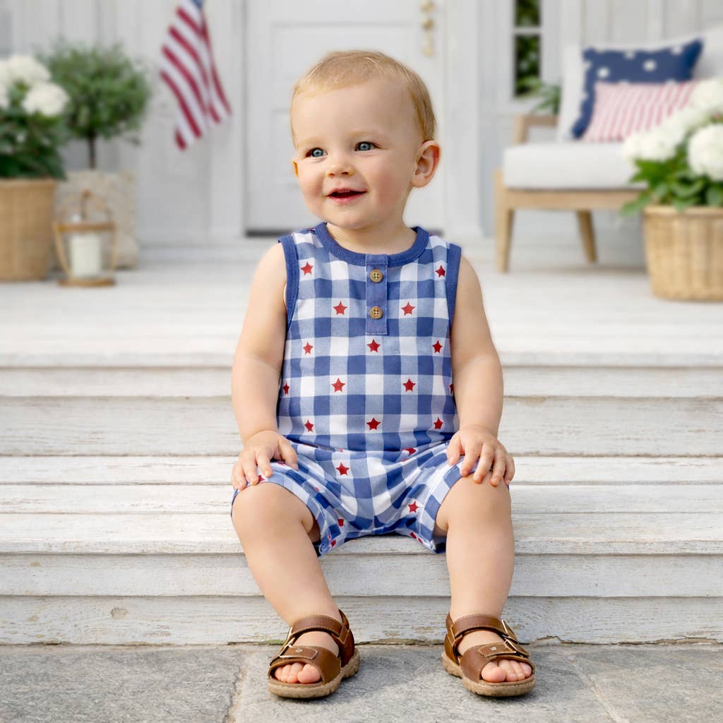 Americana Bamboo Short Baby Romper