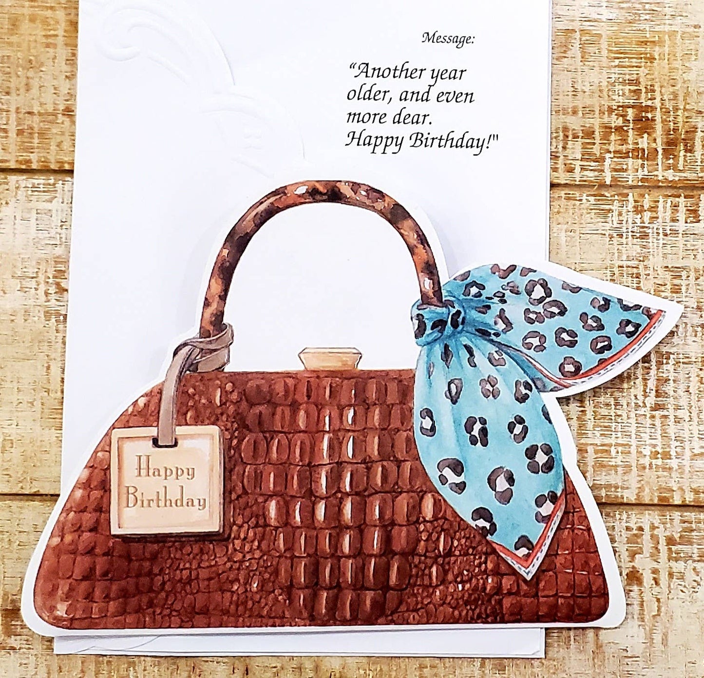 Birthday Crocodile Handbag Greeting Card