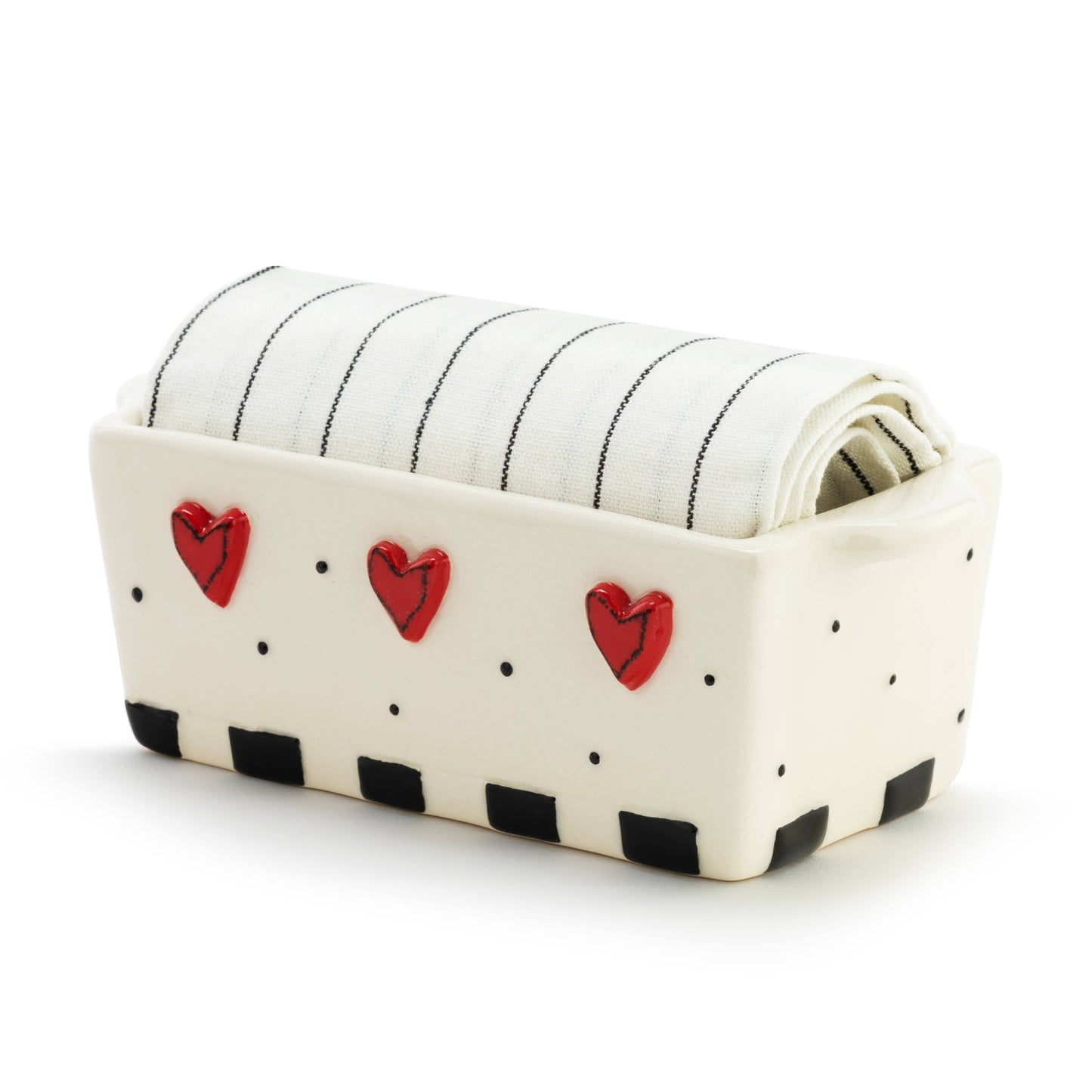 Dots Hearts Mini Loaf Pan w/ Towel
