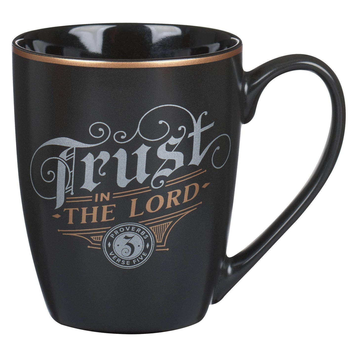 Christian Art Gifts - Mug Black Trust in the Lord Prov. 3:5