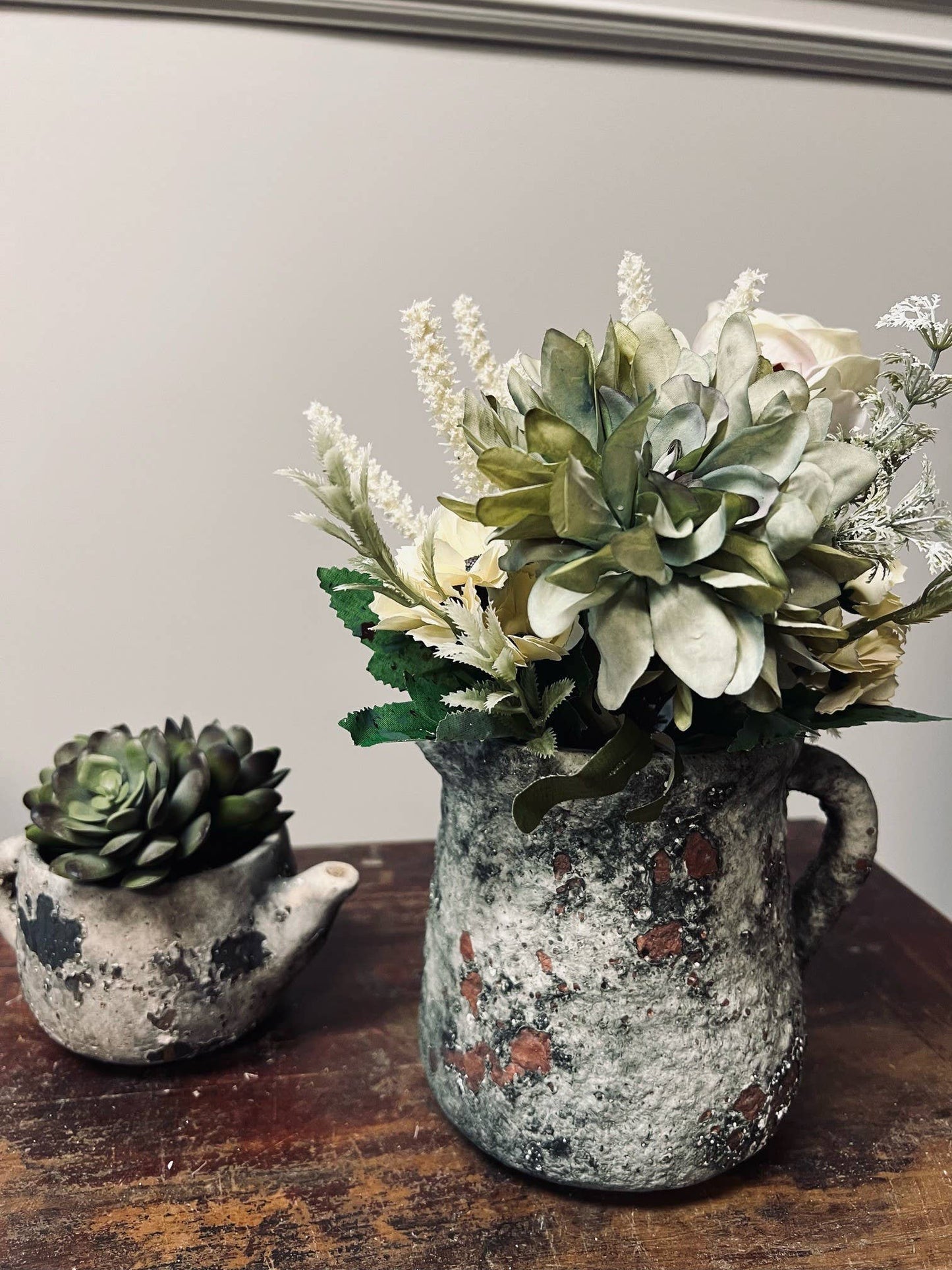 Cement Rustic Pitcher