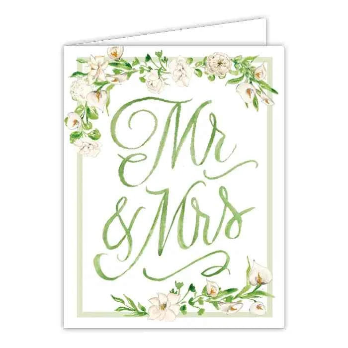 Mr. & Mrs. Floral Crest Greeting Card