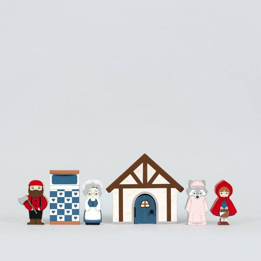 Set de regalo de cuentos infantiles del bosque 7 piezas (CAPERUCITA ROJA)