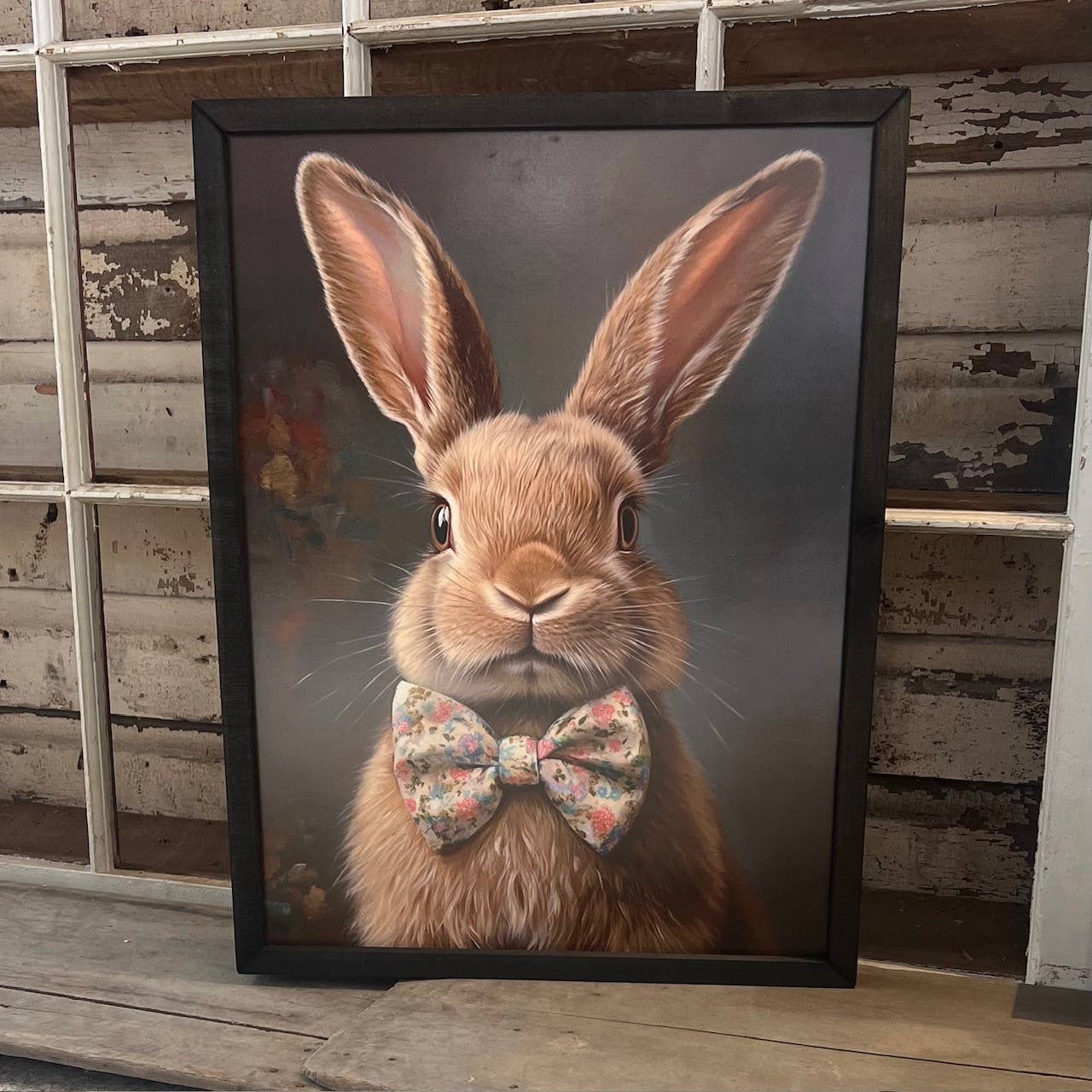 Brown Easter Bunny Portrait Box Frame