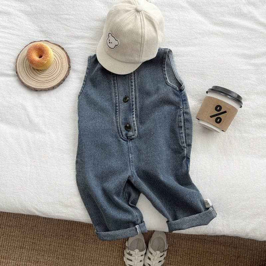 Baby Denim Overalls Set: T-shirt / 3-6M