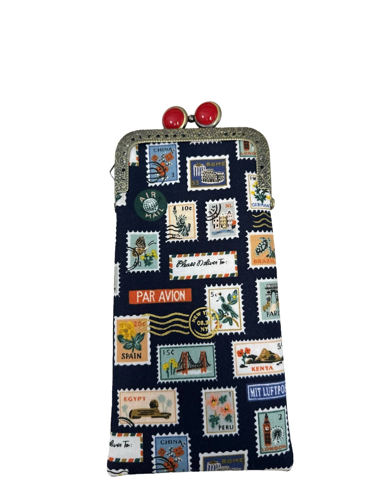 Eyeglass Case - Travel Stamps