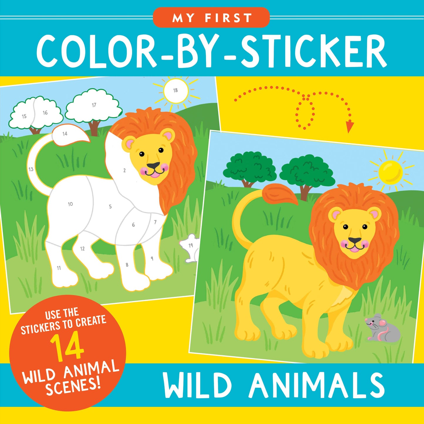 Libro de pegatinas para colorear animales salvajes