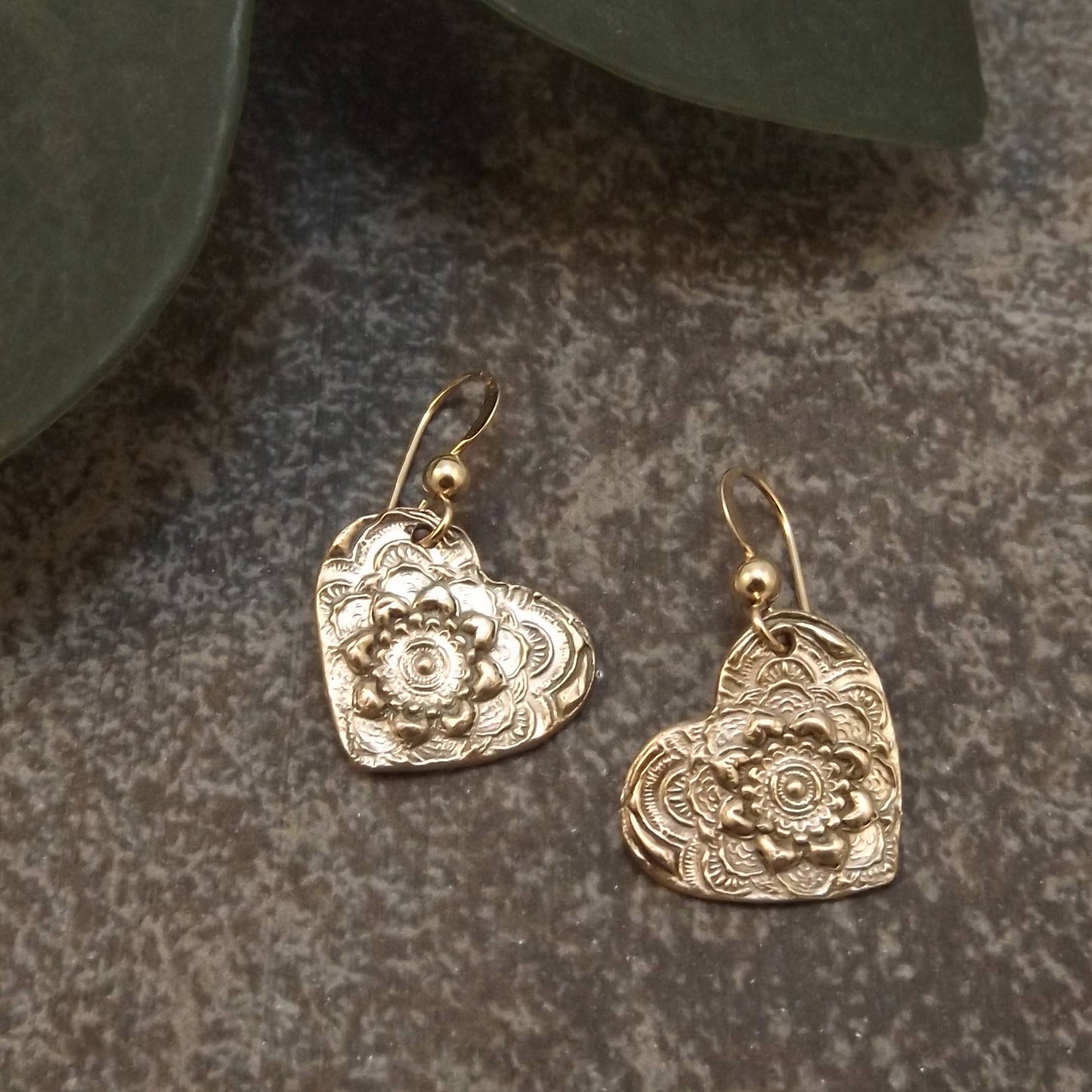 Brynn - Mandala Heart Earrings