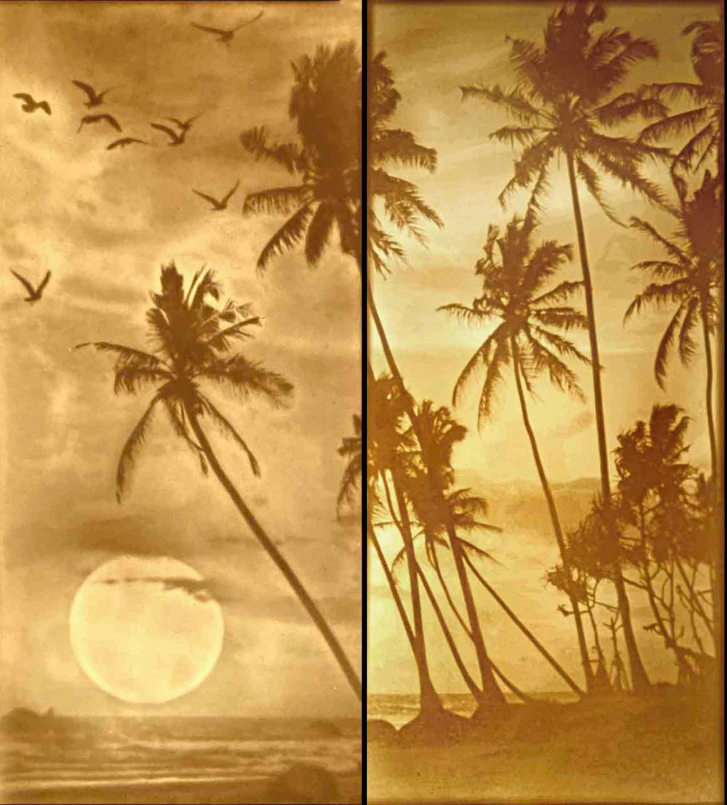 "Tropical Sunset" Porcelain Lithophane Luminaire Lamp