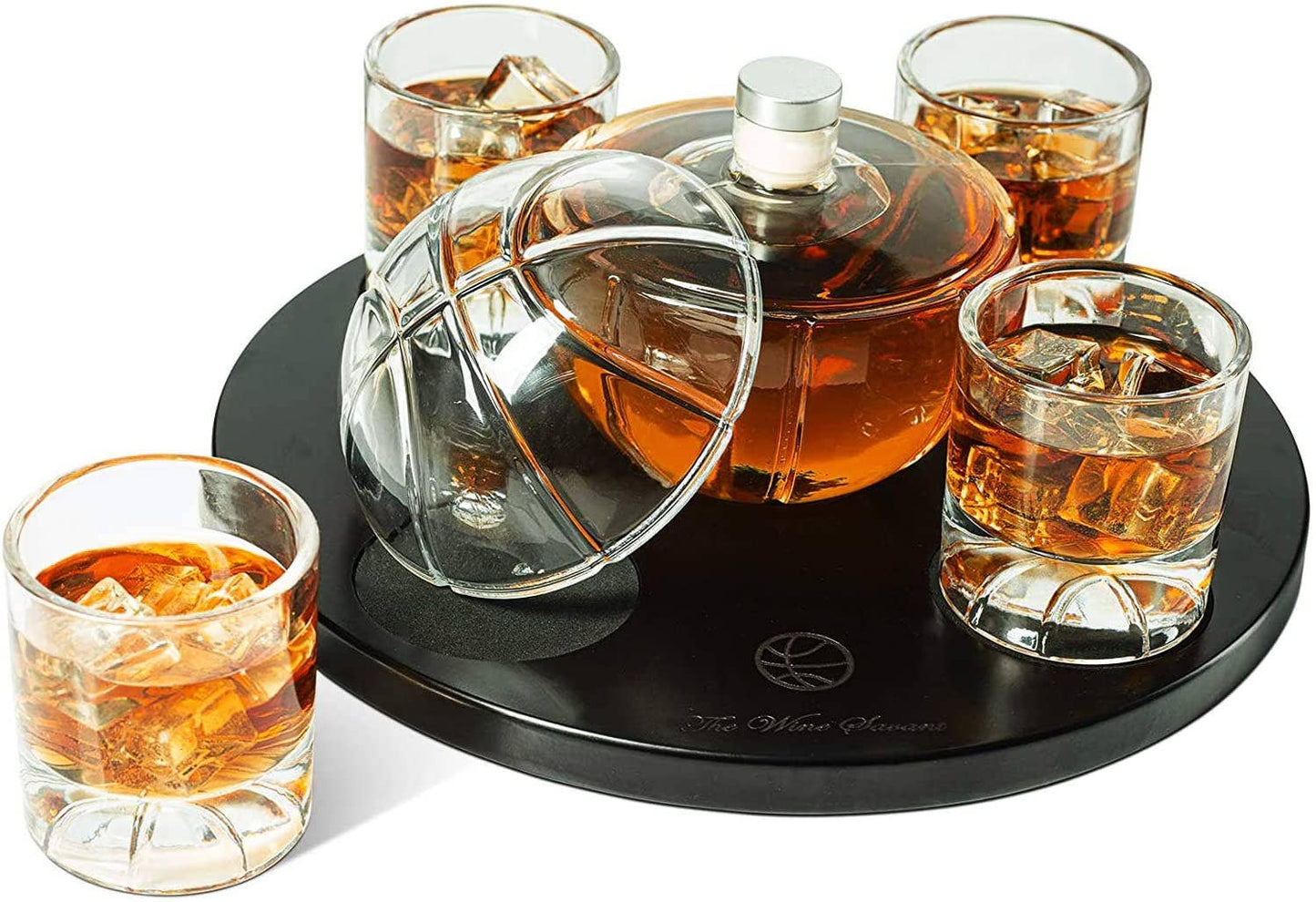 Basketball Decanter Set, Whiskey Scotch or Bourbon Decanter