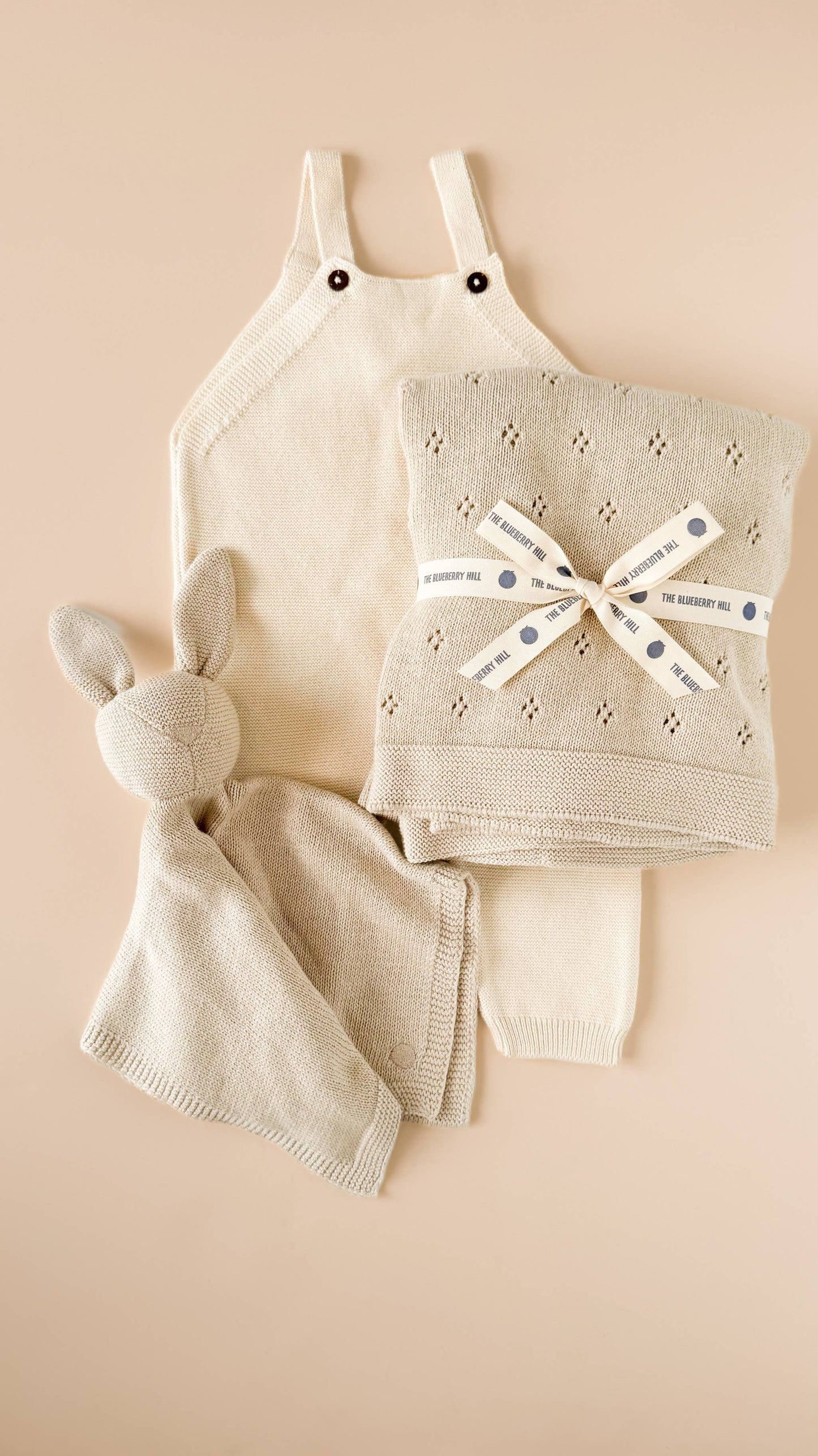 Pique Blanket Bunny Lovey Birch Baby Gift Organic Cotton