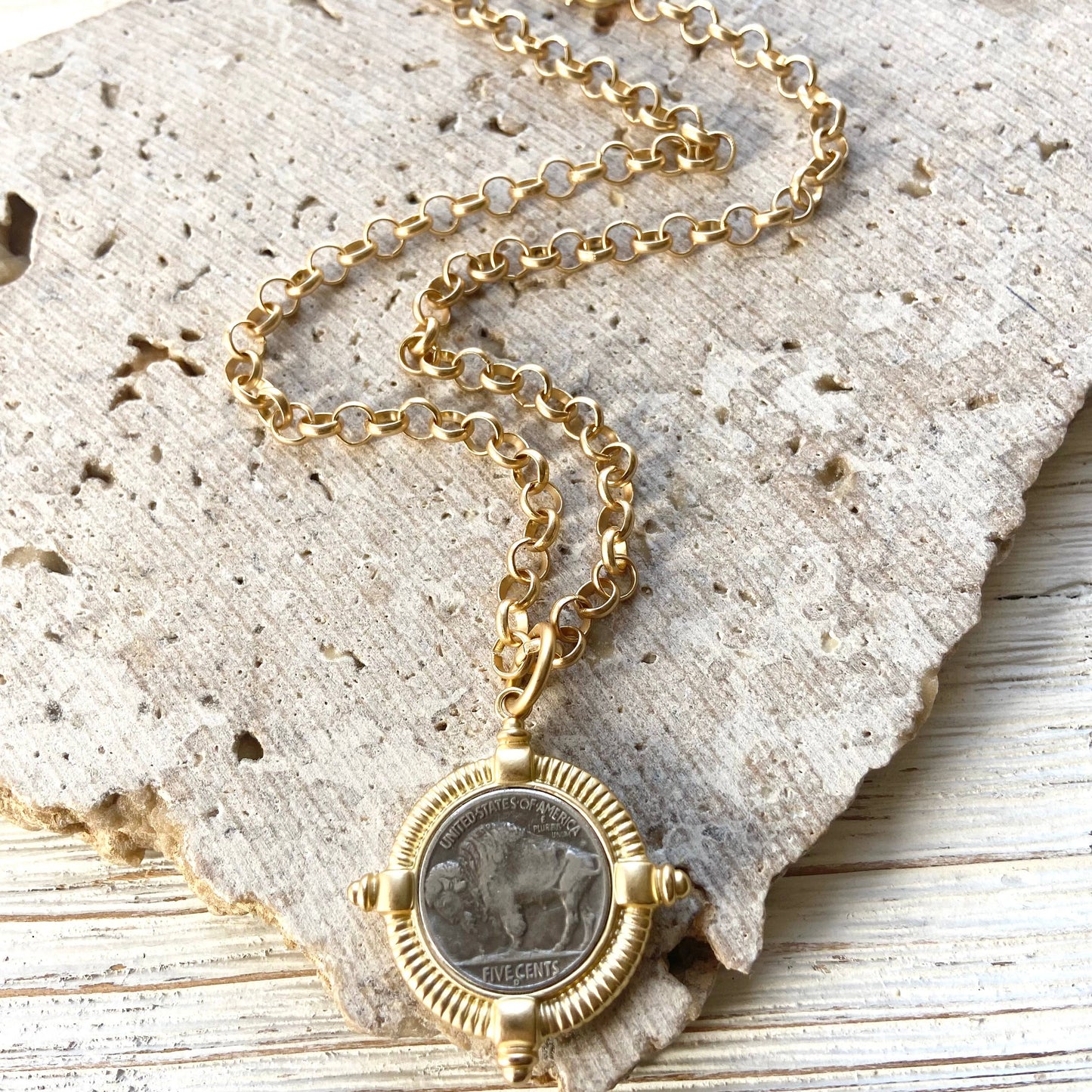 Buffalo coin necklace