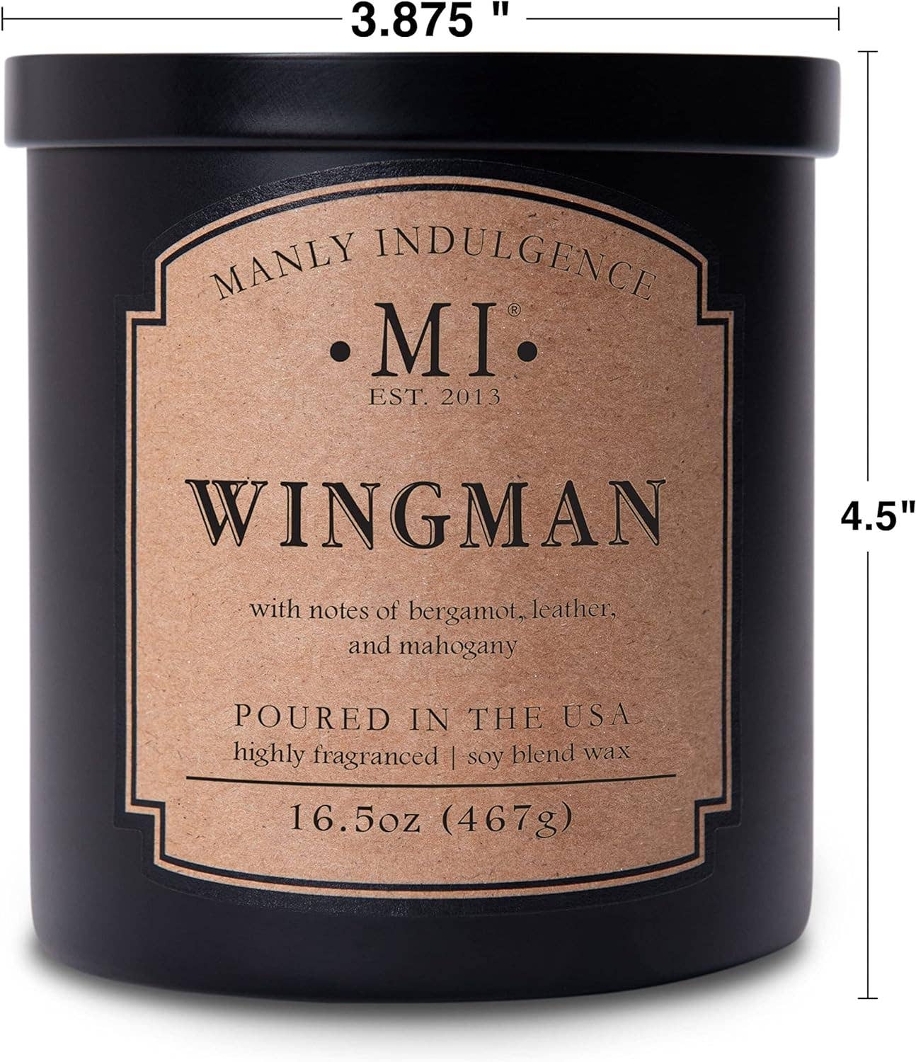 Manly Indulgence Classic+ Wingman, 2 Wick, 16.5 oz