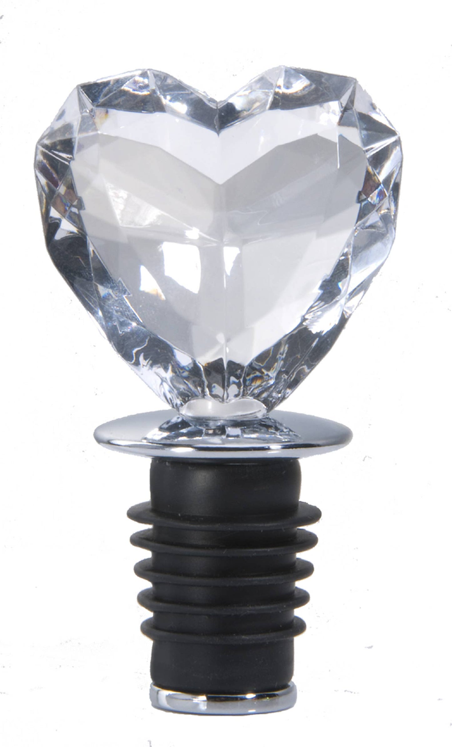 Clear Love of Wine Heart Bottle Stopper