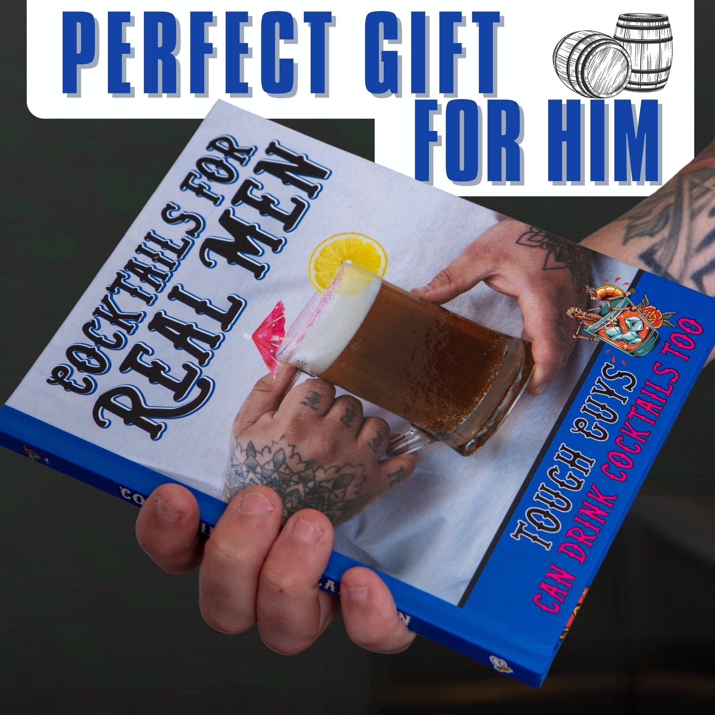 Cocktails For Real Men Gift Book - Novelty Mens Gifts