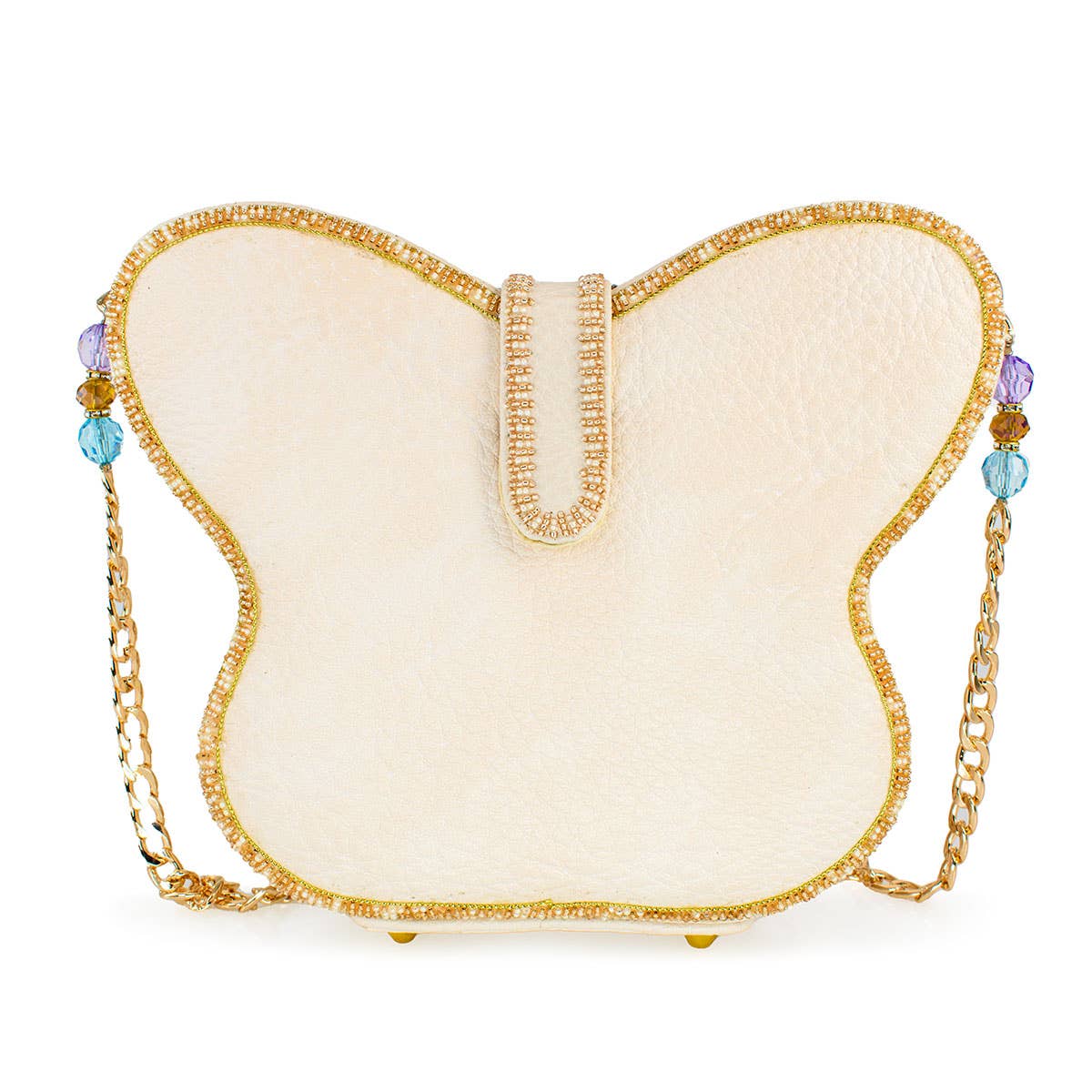 Take Flight Floral Butterfly Beaded Shoulder Handbag