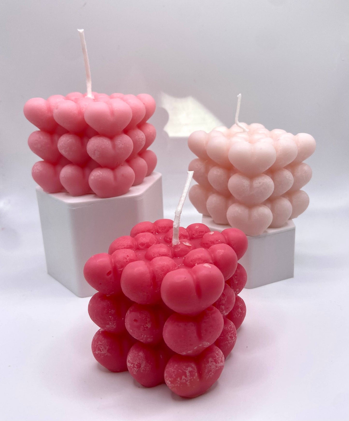 Heart cube candle