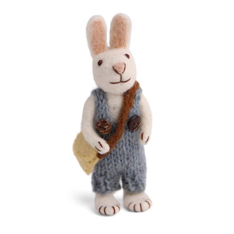 White Bunny w/Blue Pants & Bag