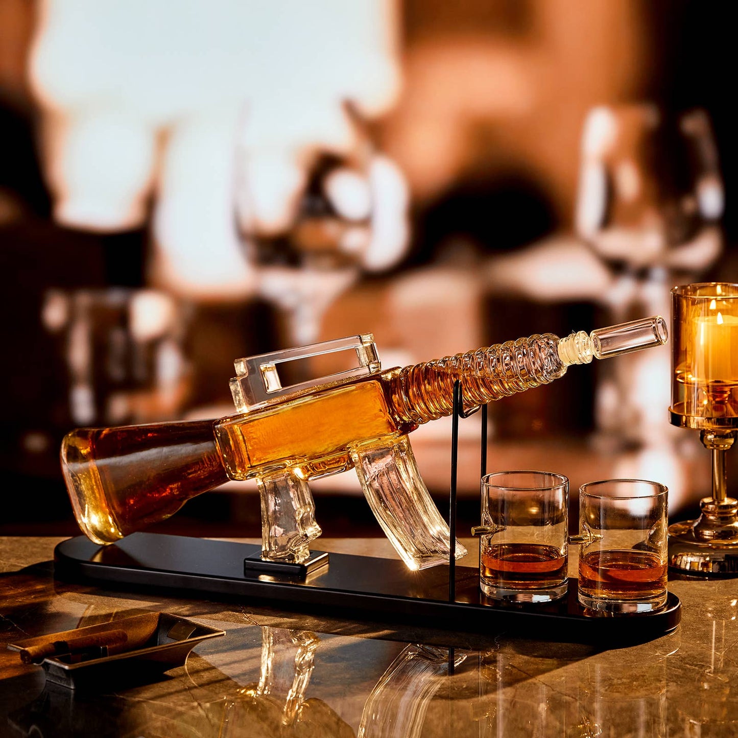 Rifle Whiskey Decanter Set - Birthday Gifts for Men Dad