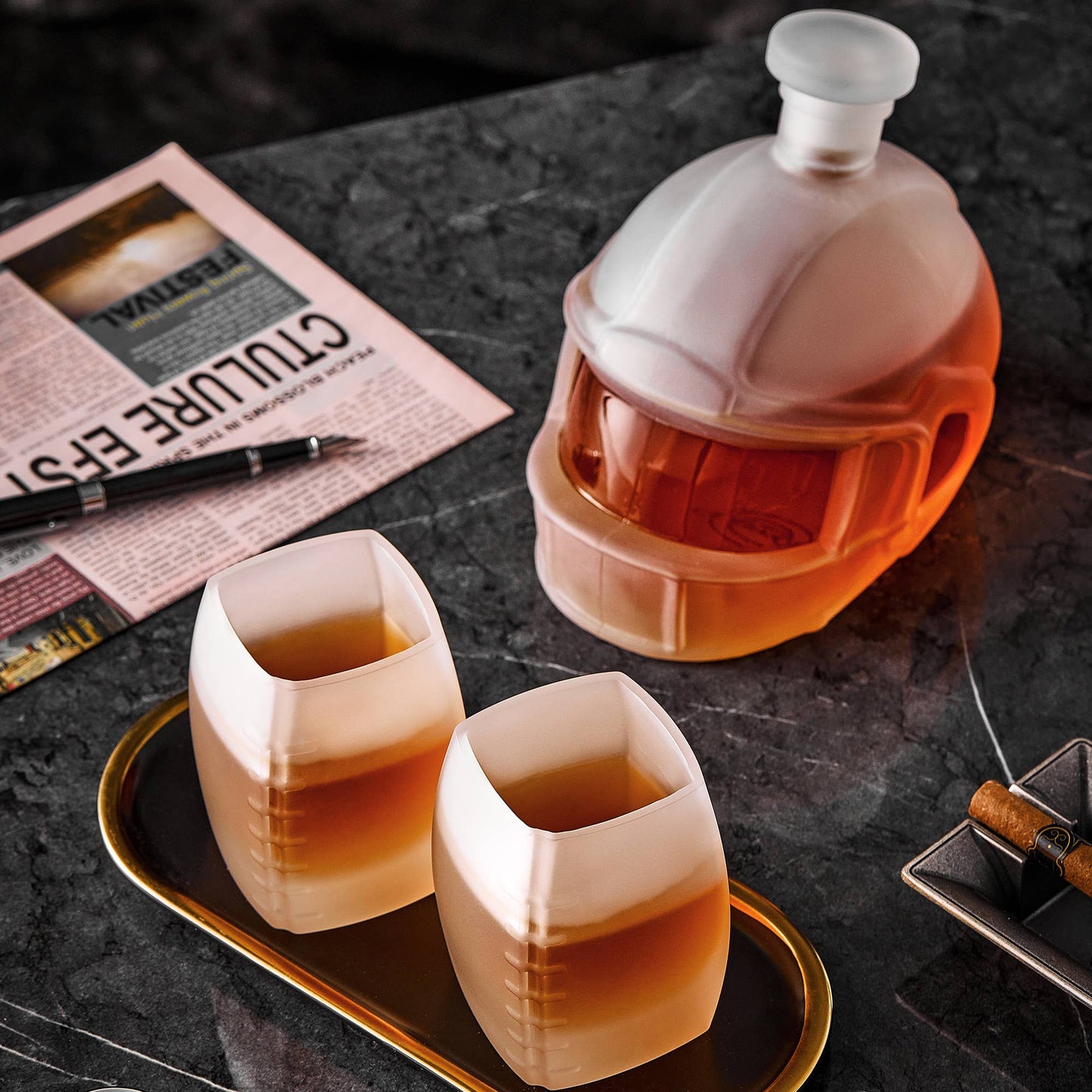 CRAFTGEN - Football Whiskey Decanter - Gifts for Him Husband Boyfriend