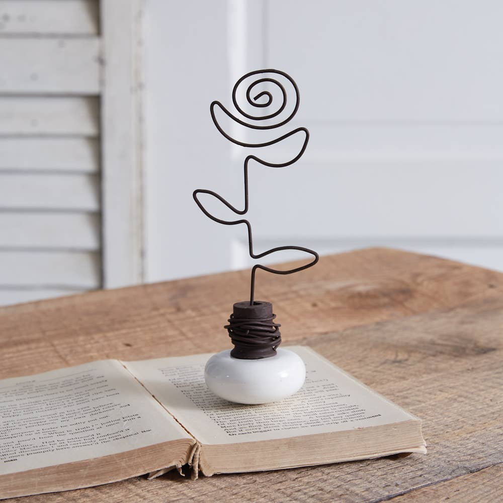 Vintage Doorknob Photo Holder - Rose