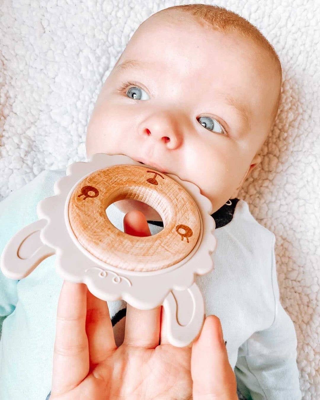 Llama Teether Ring Wood and Silicone