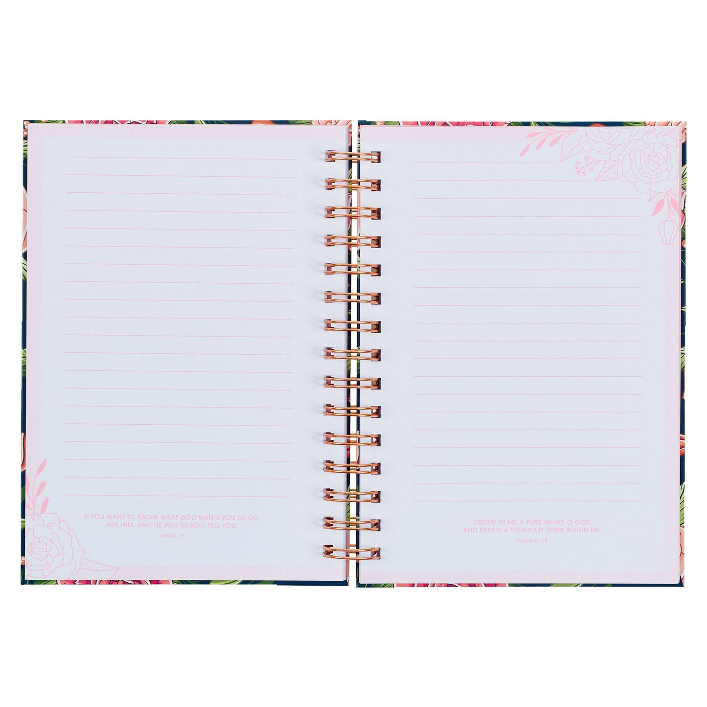Journal Wirebound Navy Floral Strength & Dignity Prov. 31:25