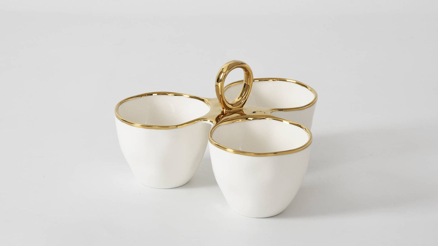 3 Part Server Set Gold Rim