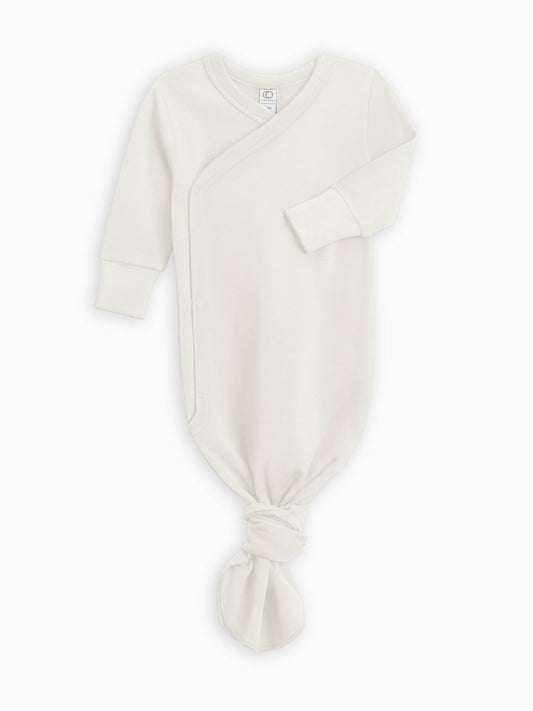 Organic Newborn Indy Kimono Gown Ivory