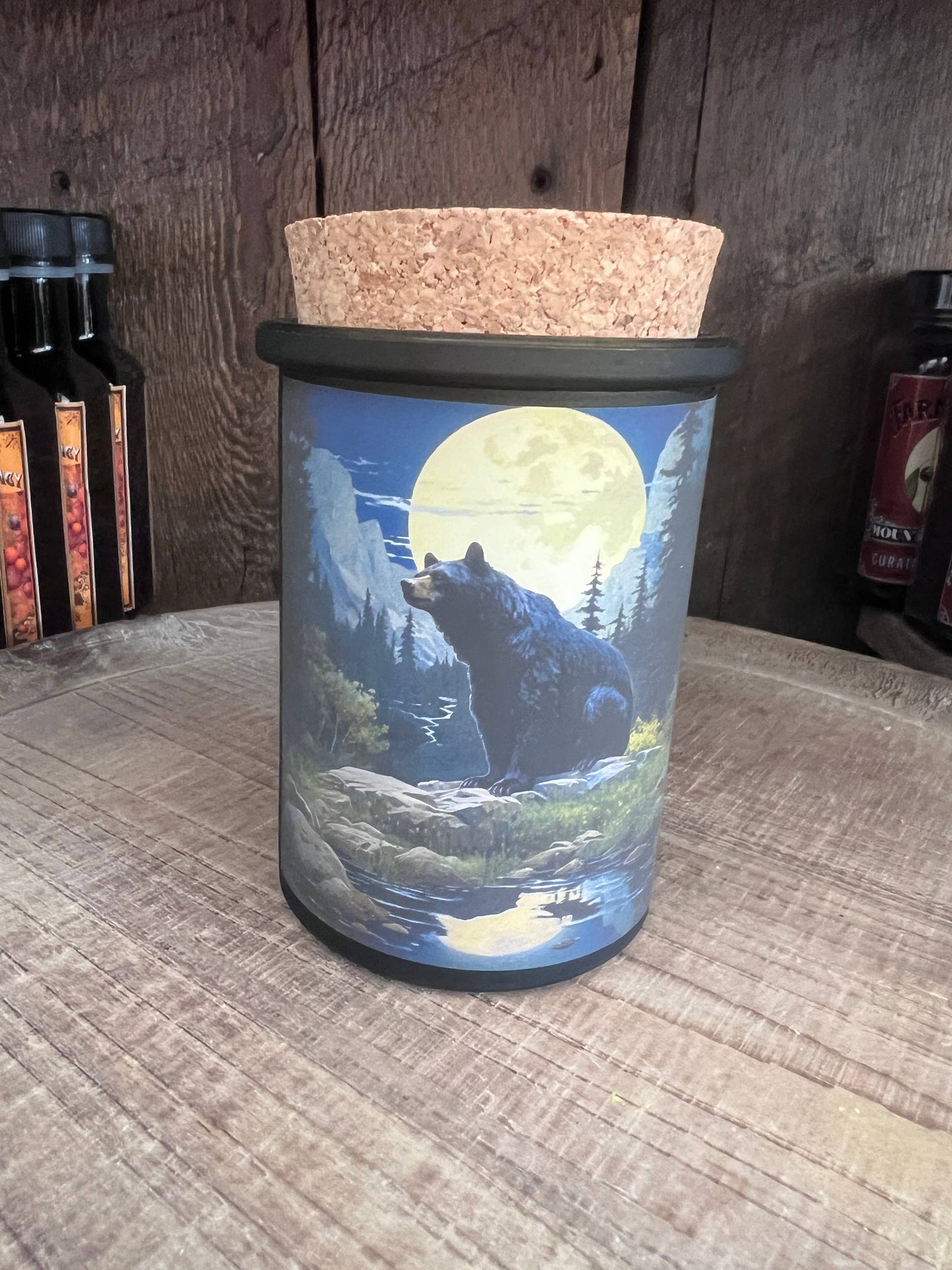 Art Nouveau Bears Art Candle Black Bear, Grizzly Bear Mtn