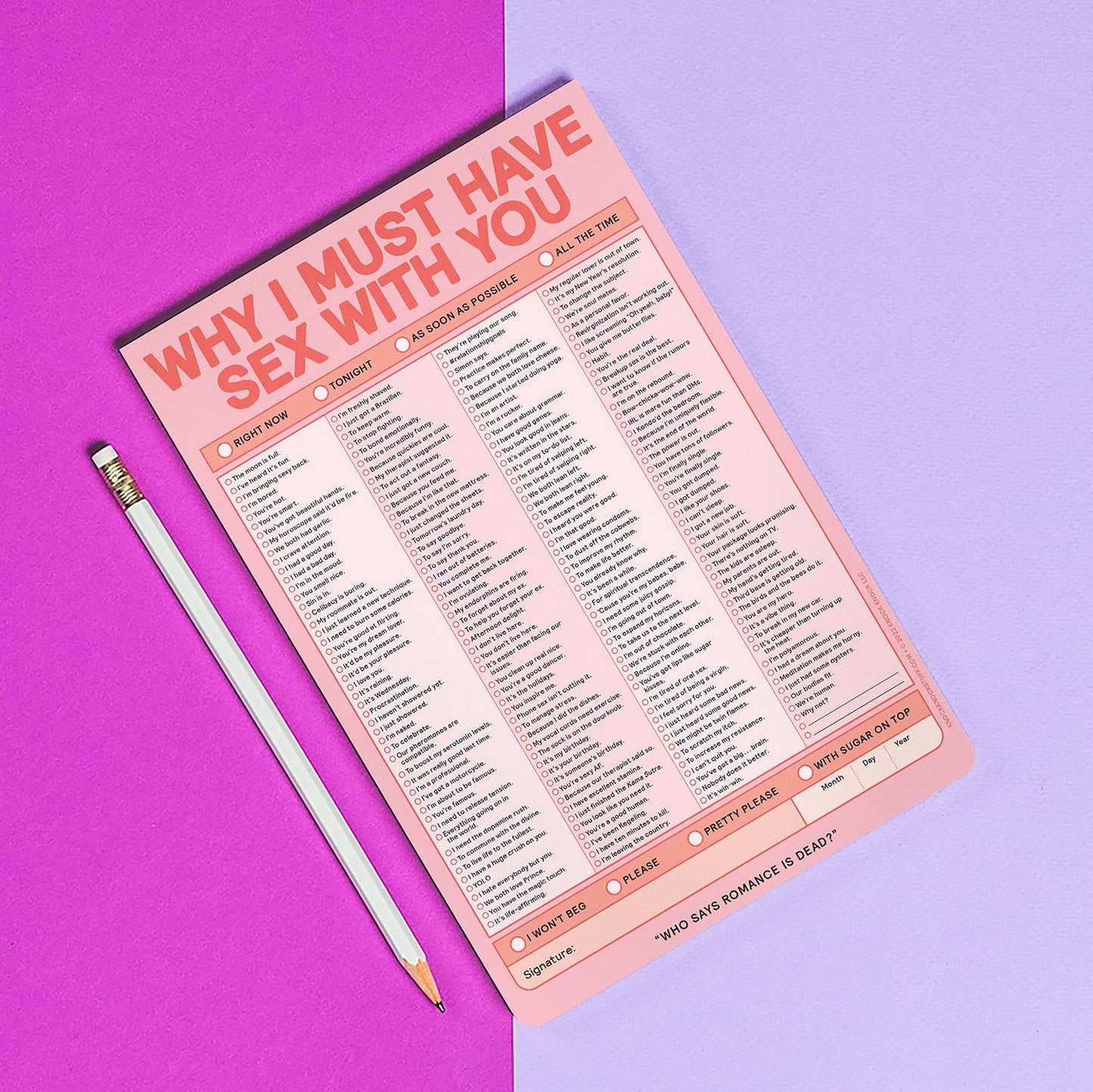 Cuaderno "Por qué debo tener sexo contigo" (versión pastel)