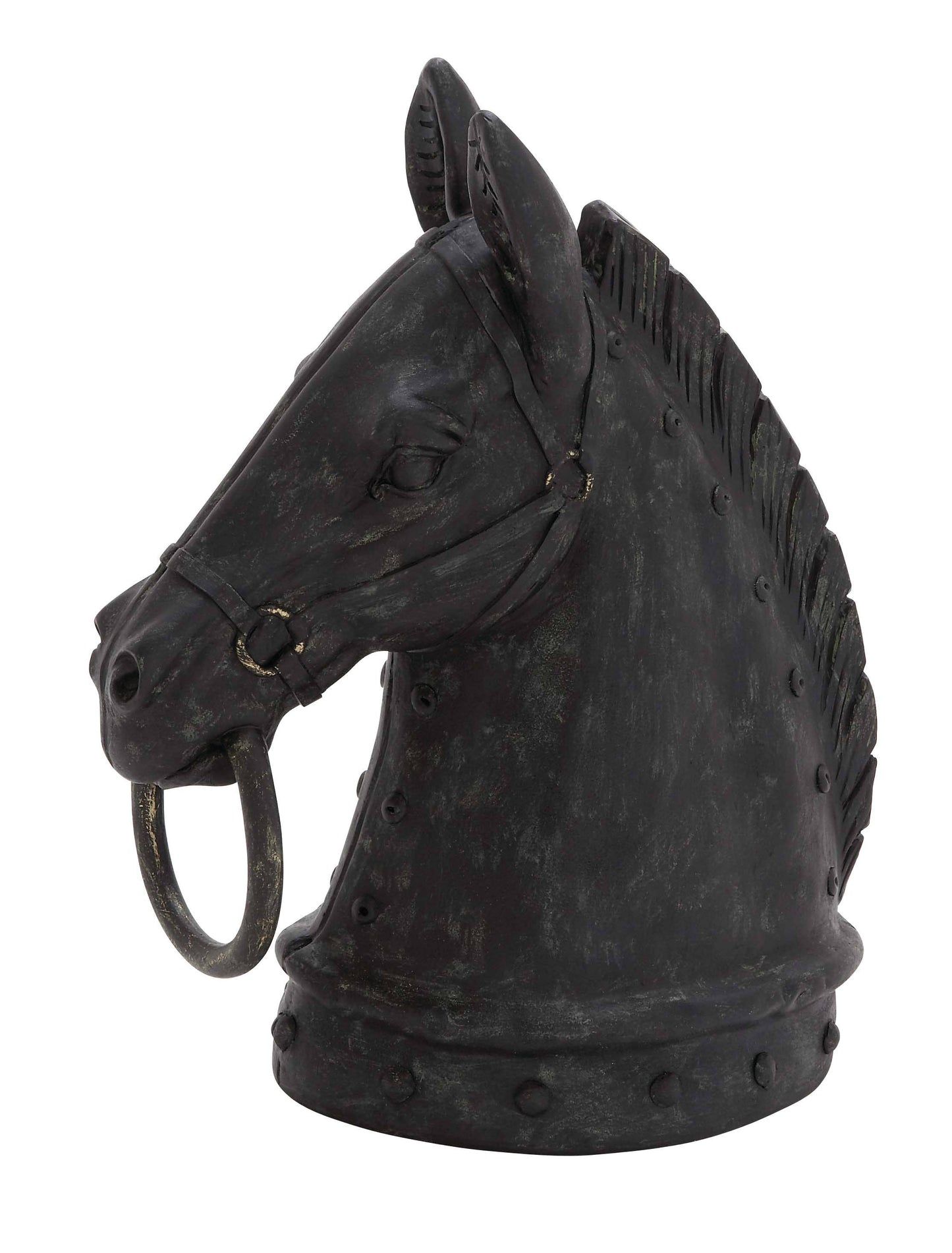 Traditional Black Polystone Sculpture